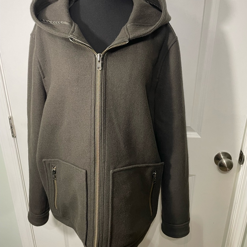 Magaschoni  Man Dark Green Hooded Jacket Size Large